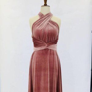 Pink Velvet Infinity Dress